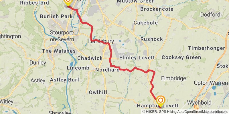 Worcestershire Loop from Great Malvern stage 5 Map