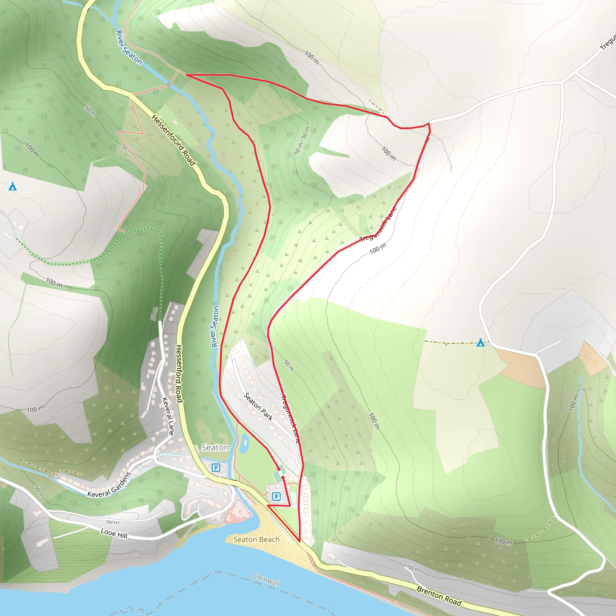 Seaton Valley Countryside Park Loop mobile static map