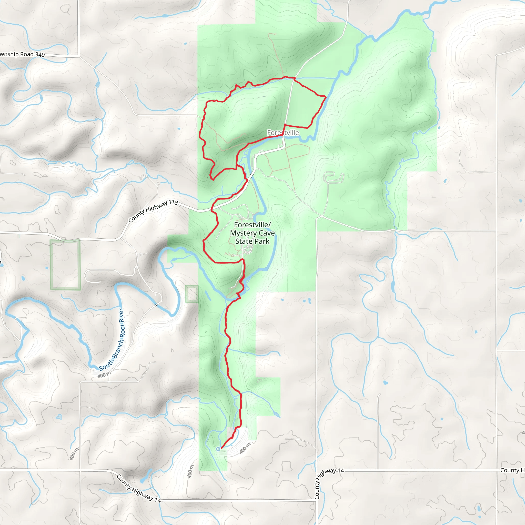 River Bottoms, Maple Ridge and Big Spring Loop Trail mobile static map
