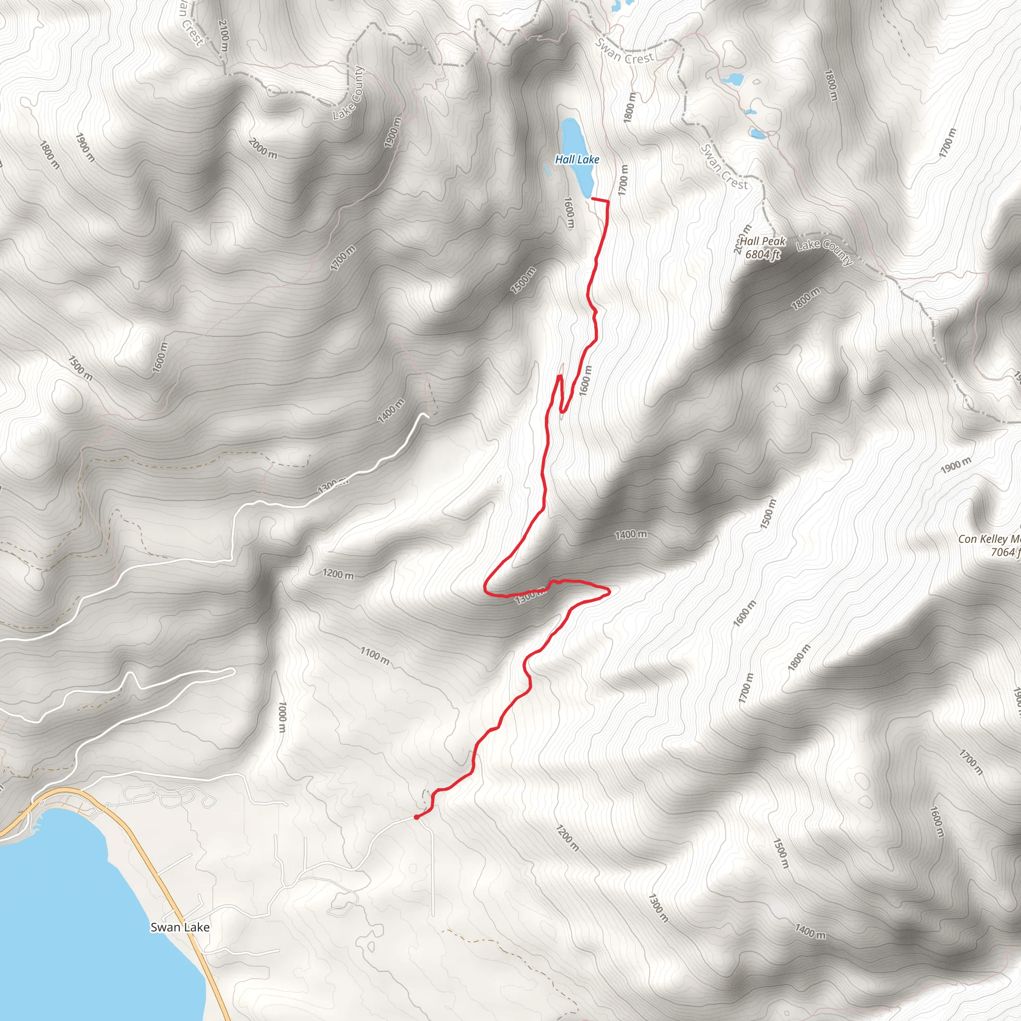 Hall Lake Trail from Fenby Lane mobile static map