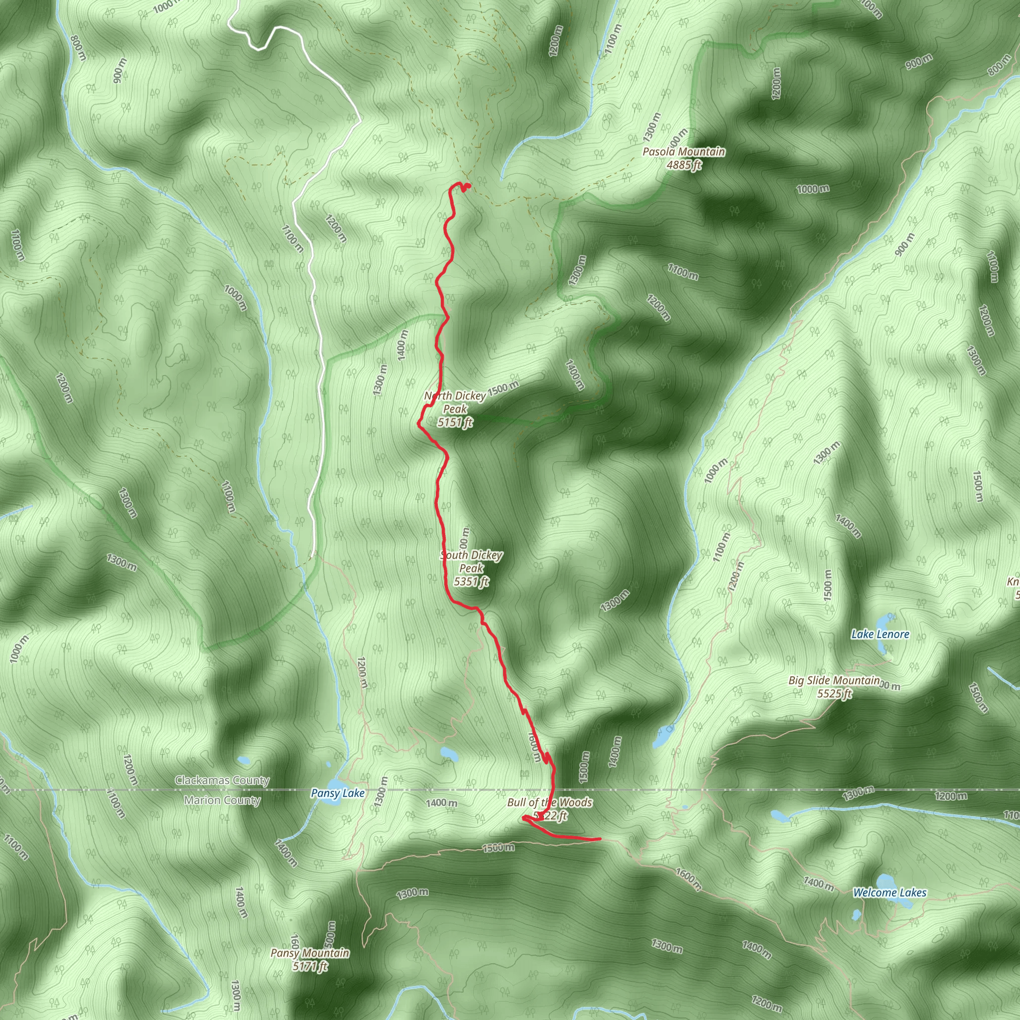 Bull of the Woods Trail mobile static map