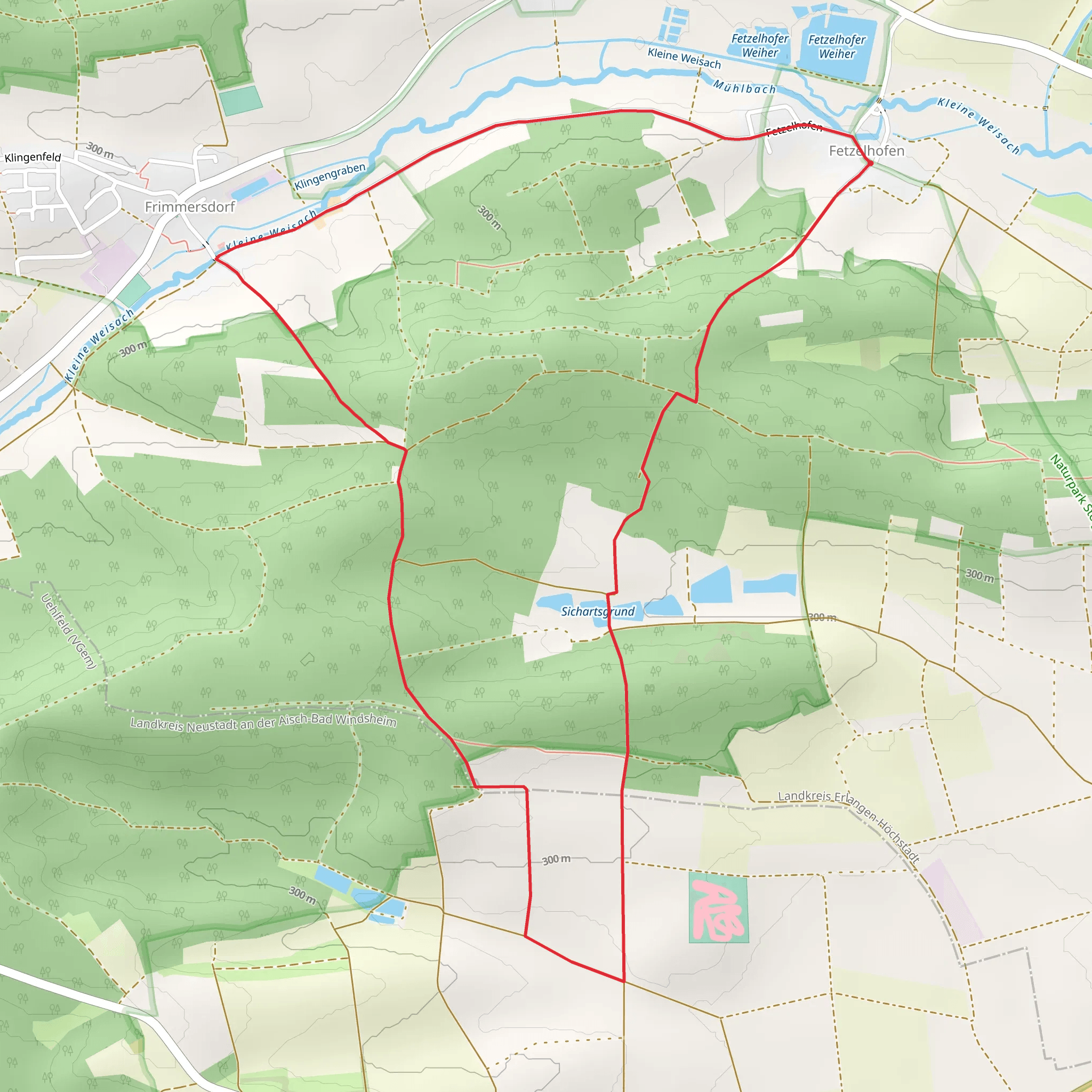 Rundweg Lonnerstadt Loop mobile static map