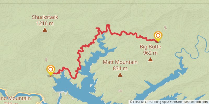 Eagle Creek, Spence Field and Hazel Creek Loop Trail stage 4 Map