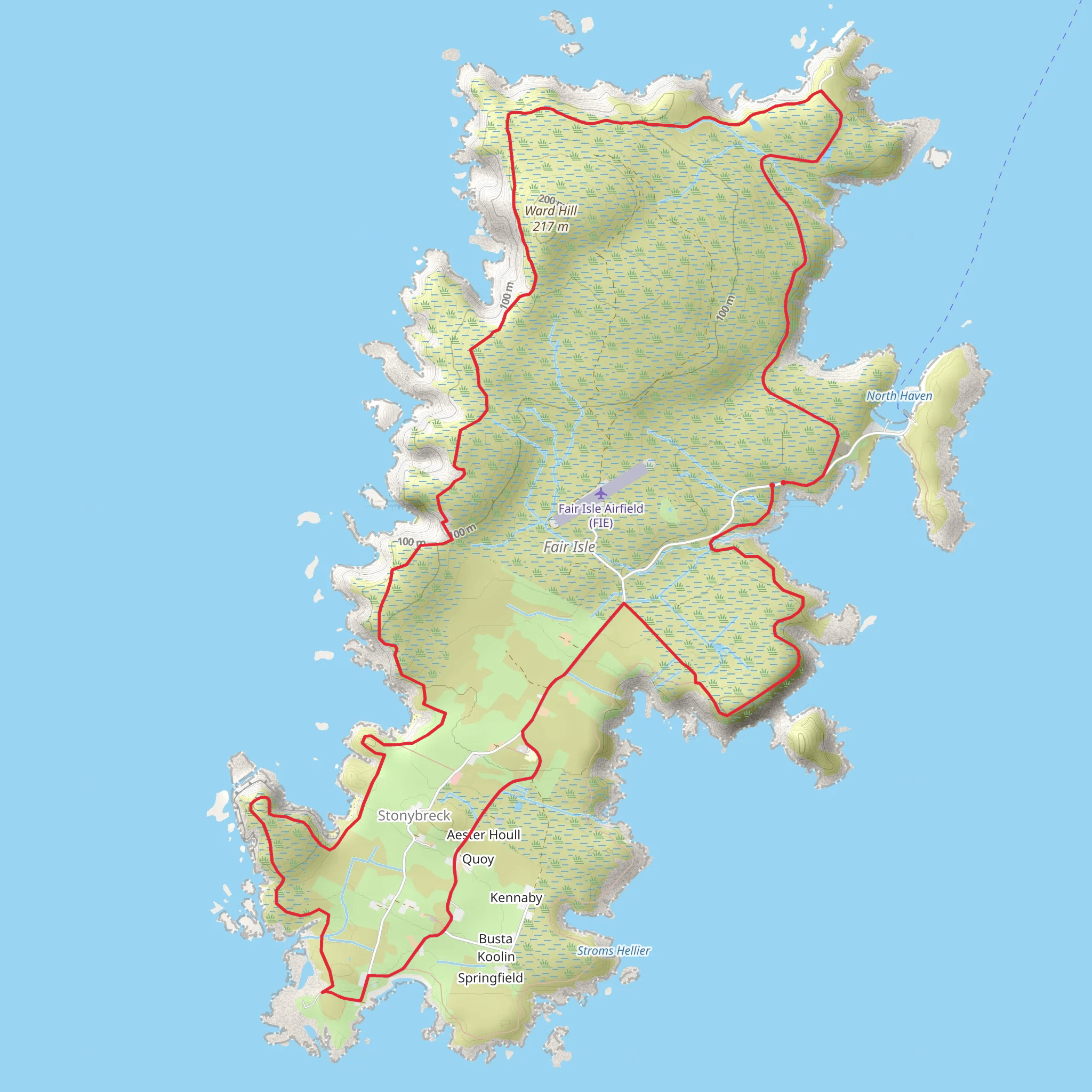 Shetland - Fair Isle Loop and Ward Hill mobile static map