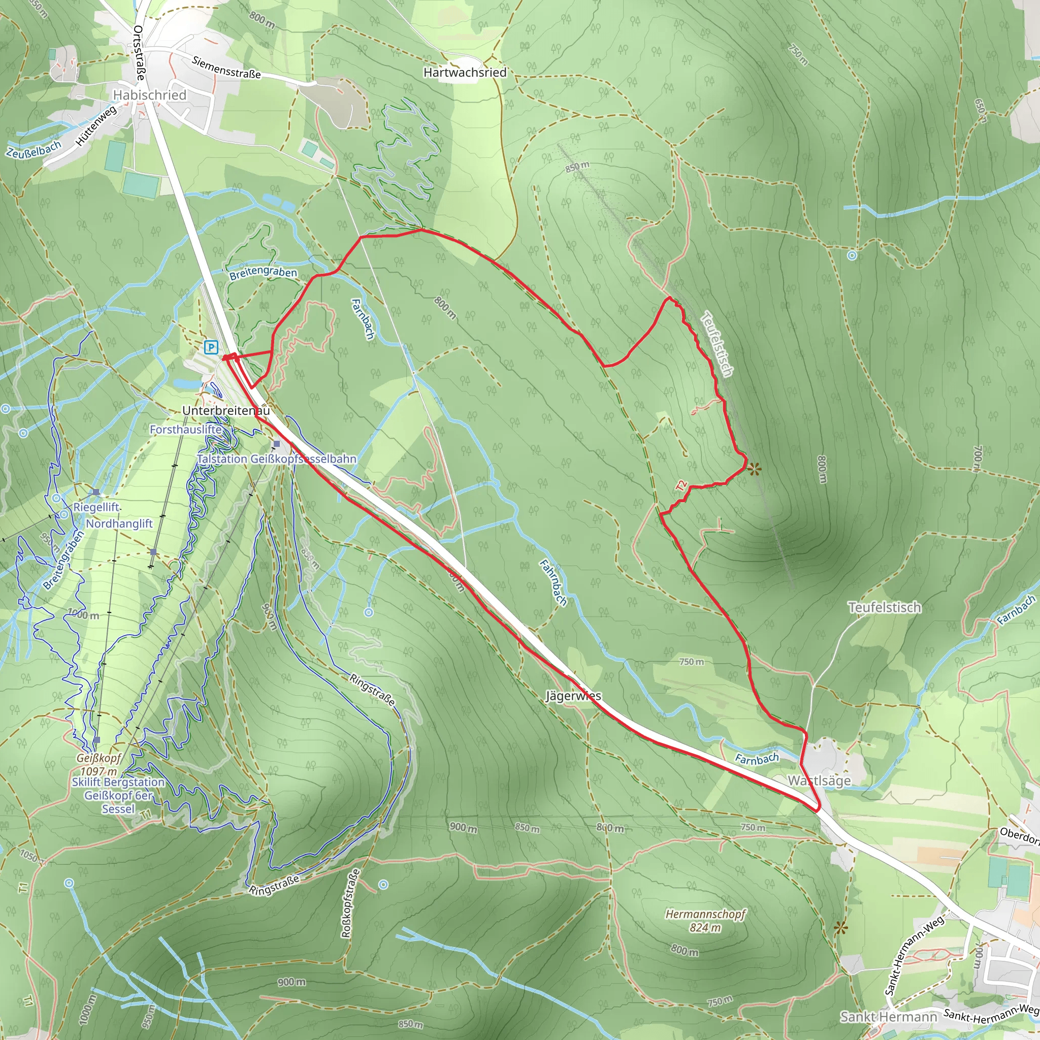 Teufelstisch via Bischofsmais mobile static map