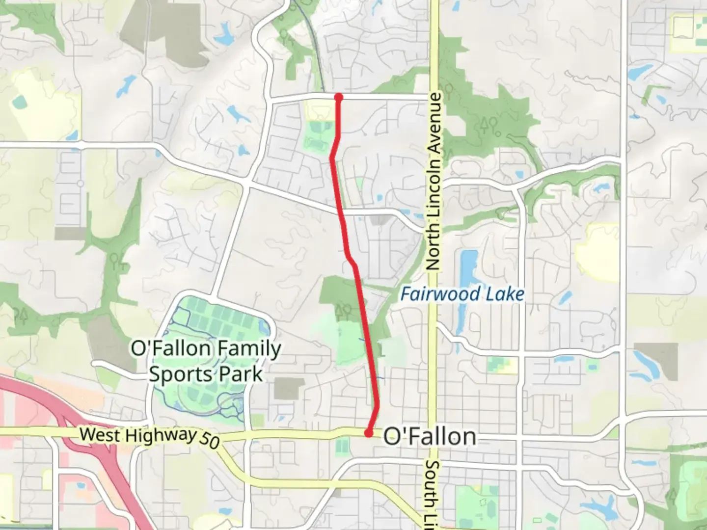 An image depicting the trail Illini Trail and its surrounding area.