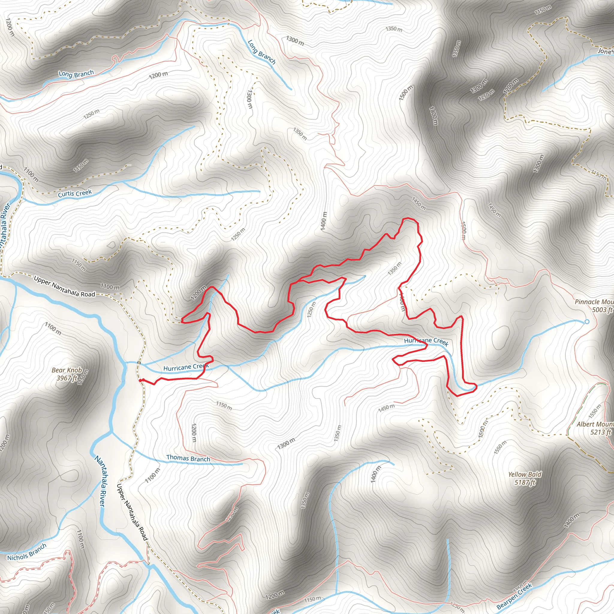 Hurricane Creek Loop Trail mobile static map