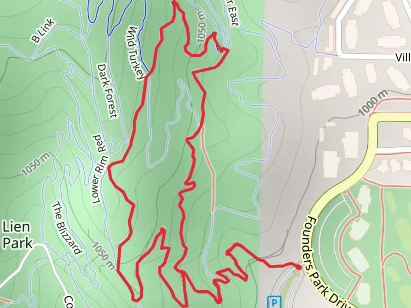 An image depicting the trail Hanson-Larsen Memorial Park Loop and its surrounding area.