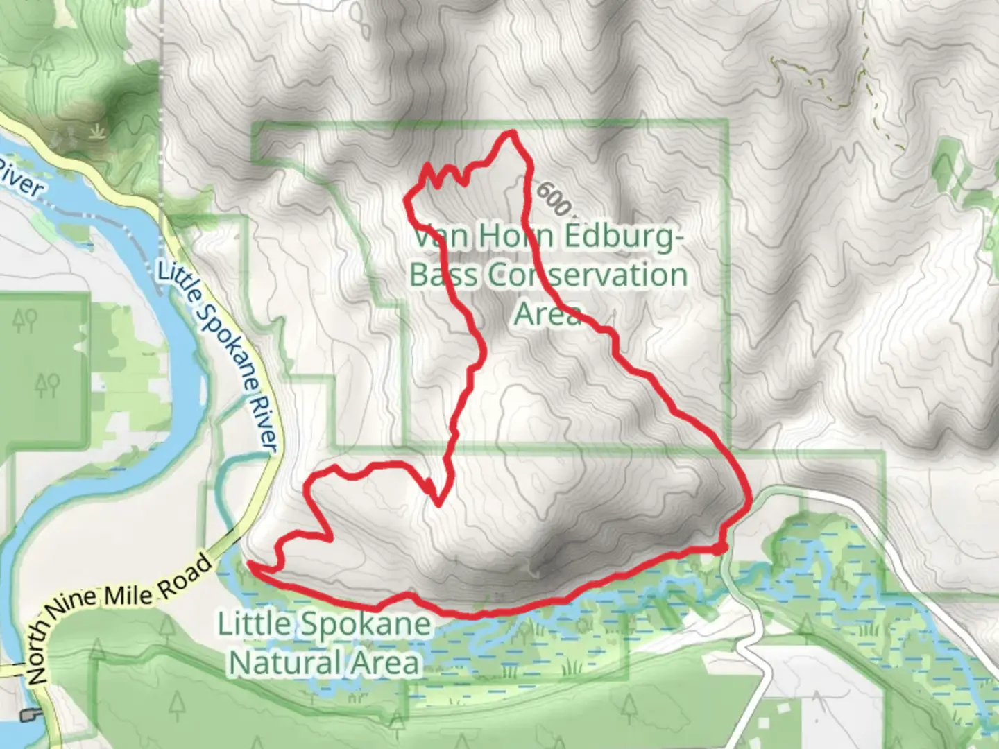 An image depicting the trail Knothead Trail and Painted Rocks Nature Trail and its surrounding area.