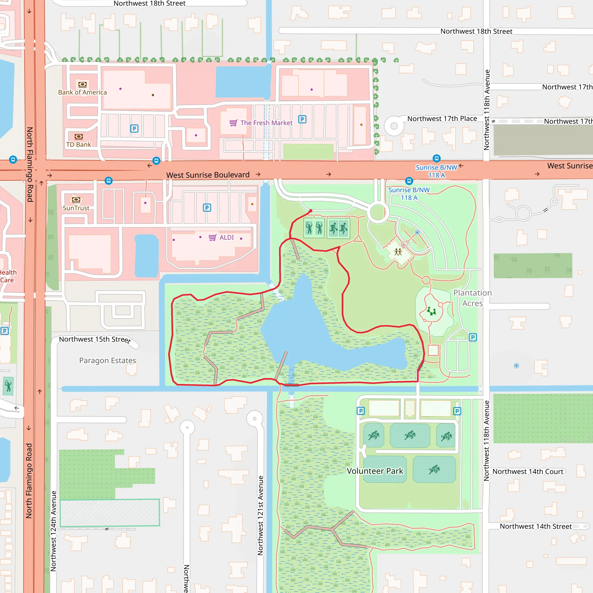 Volunteer Park Loop mobile static map