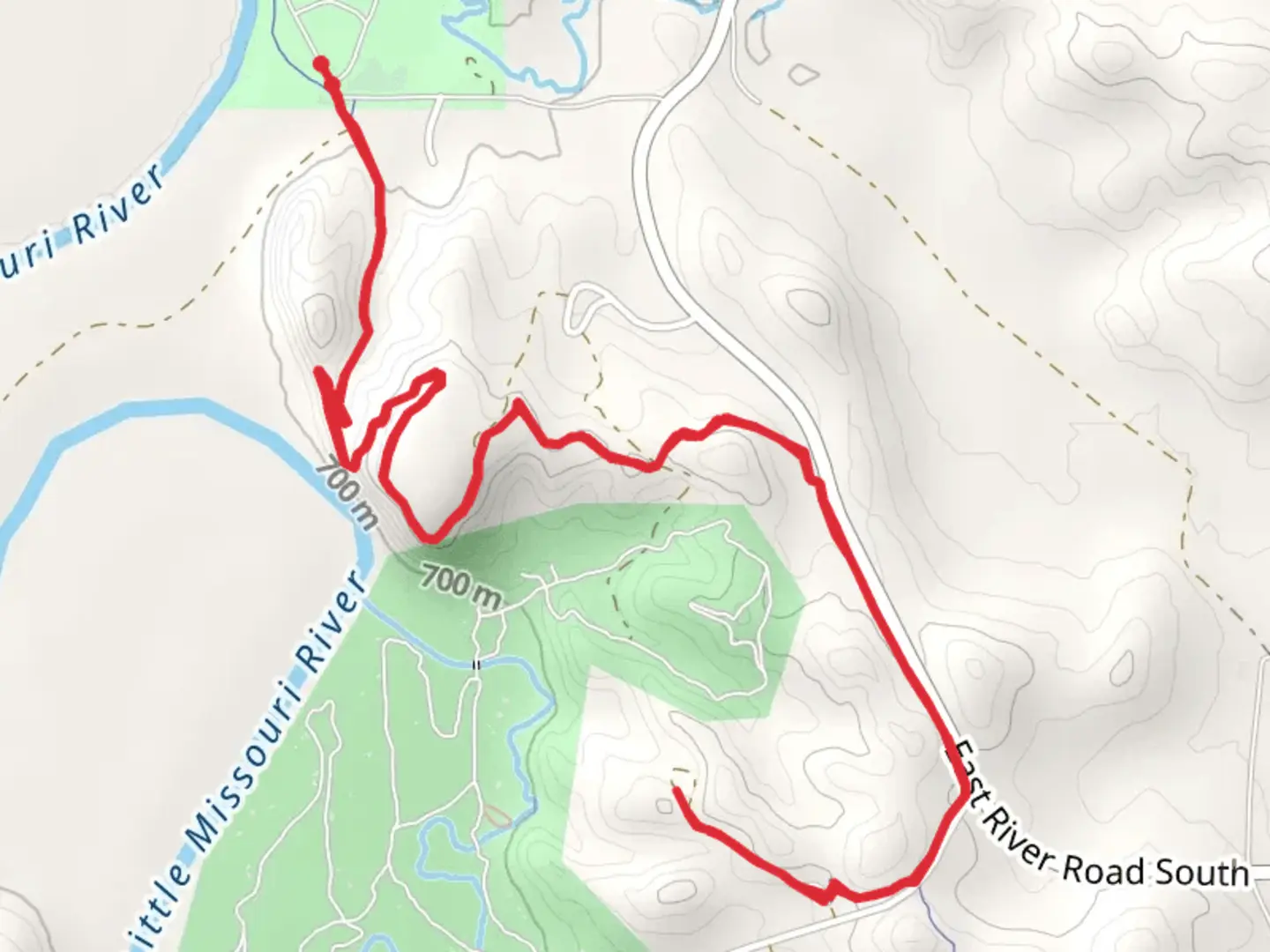 An image depicting the trail Bully Pulpit and Maah Daah Hey II Trail and its surrounding area.