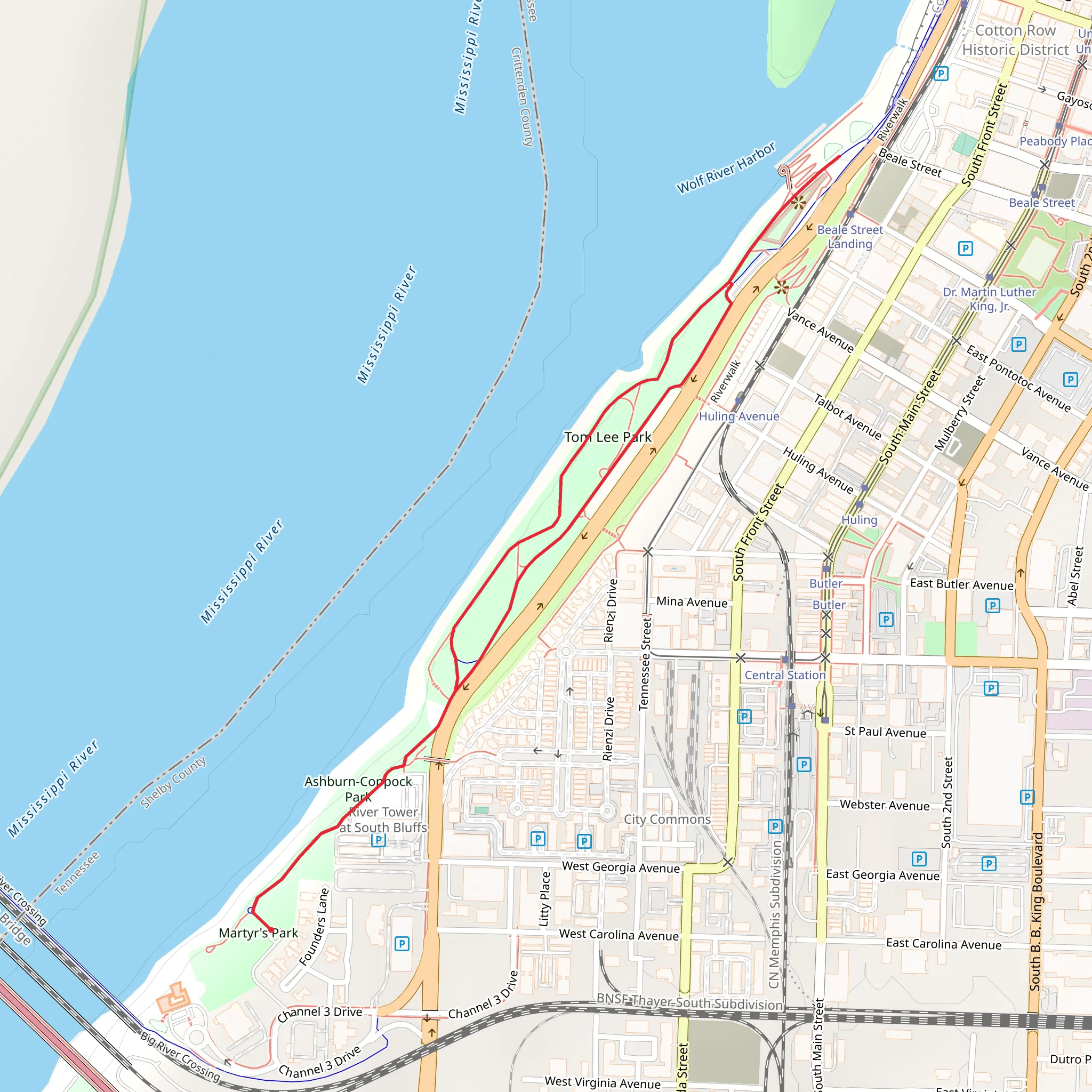 Ashburn-Coppock Park Shore Loop mobile static map