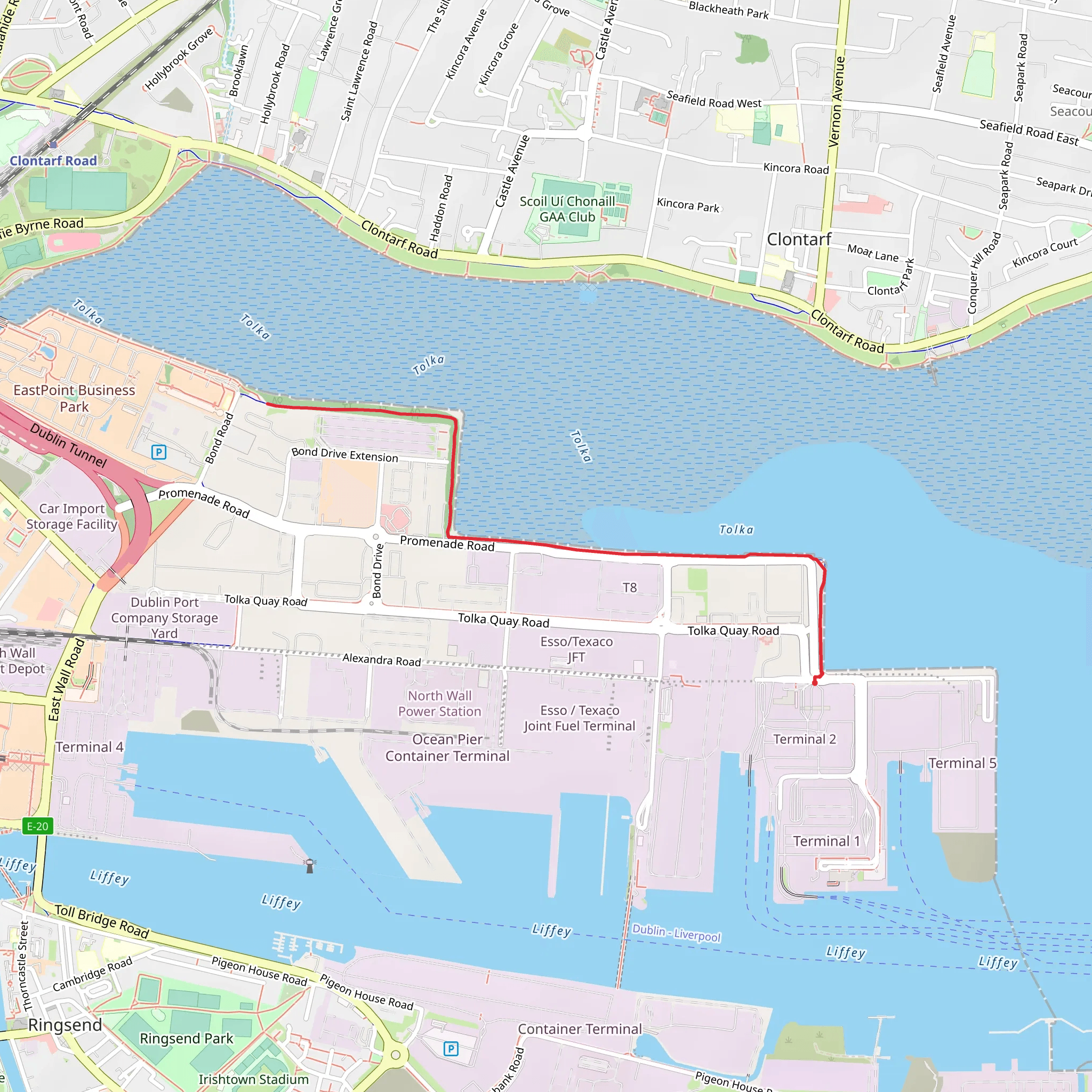 Tolka Estuary Greenway mobile static map