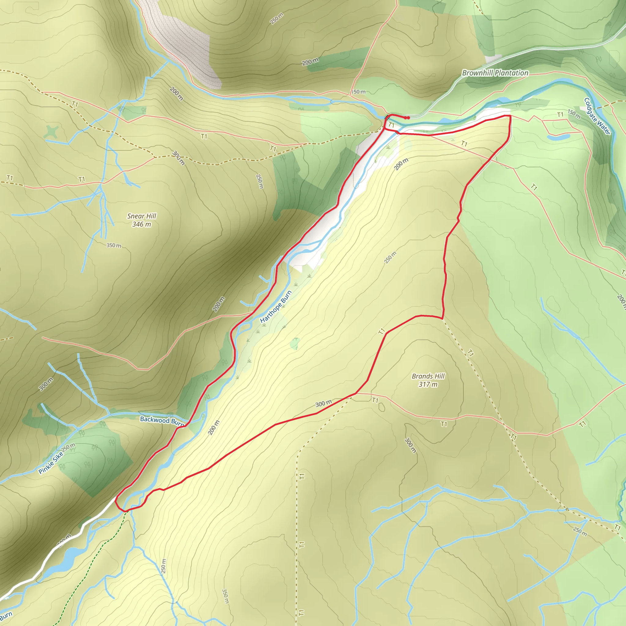Harthope Valley Walk mobile static map