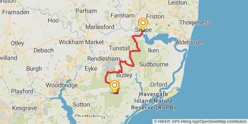 Sandlings Walk stage 3 Map