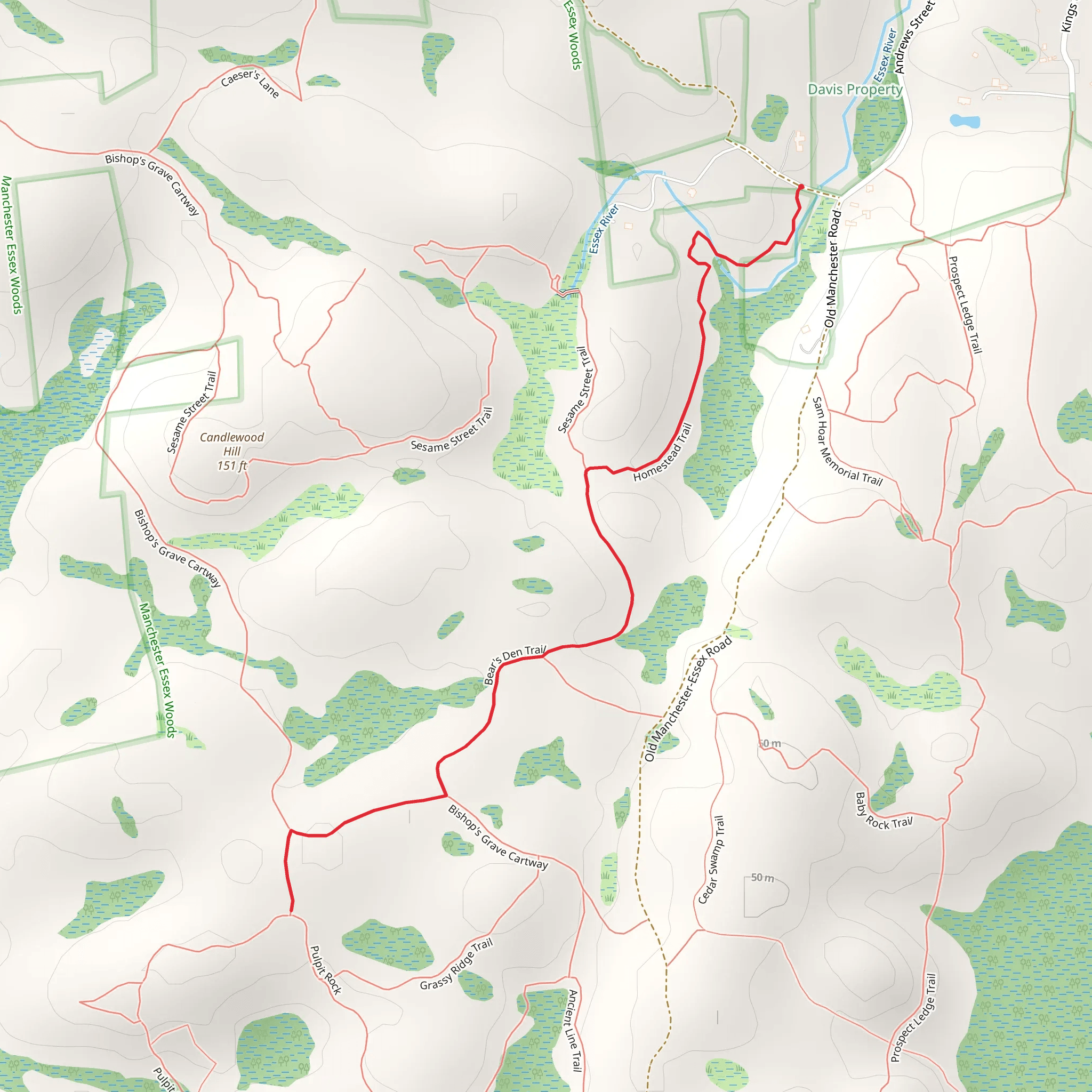 Homestead Trail from Andrews Street mobile static map