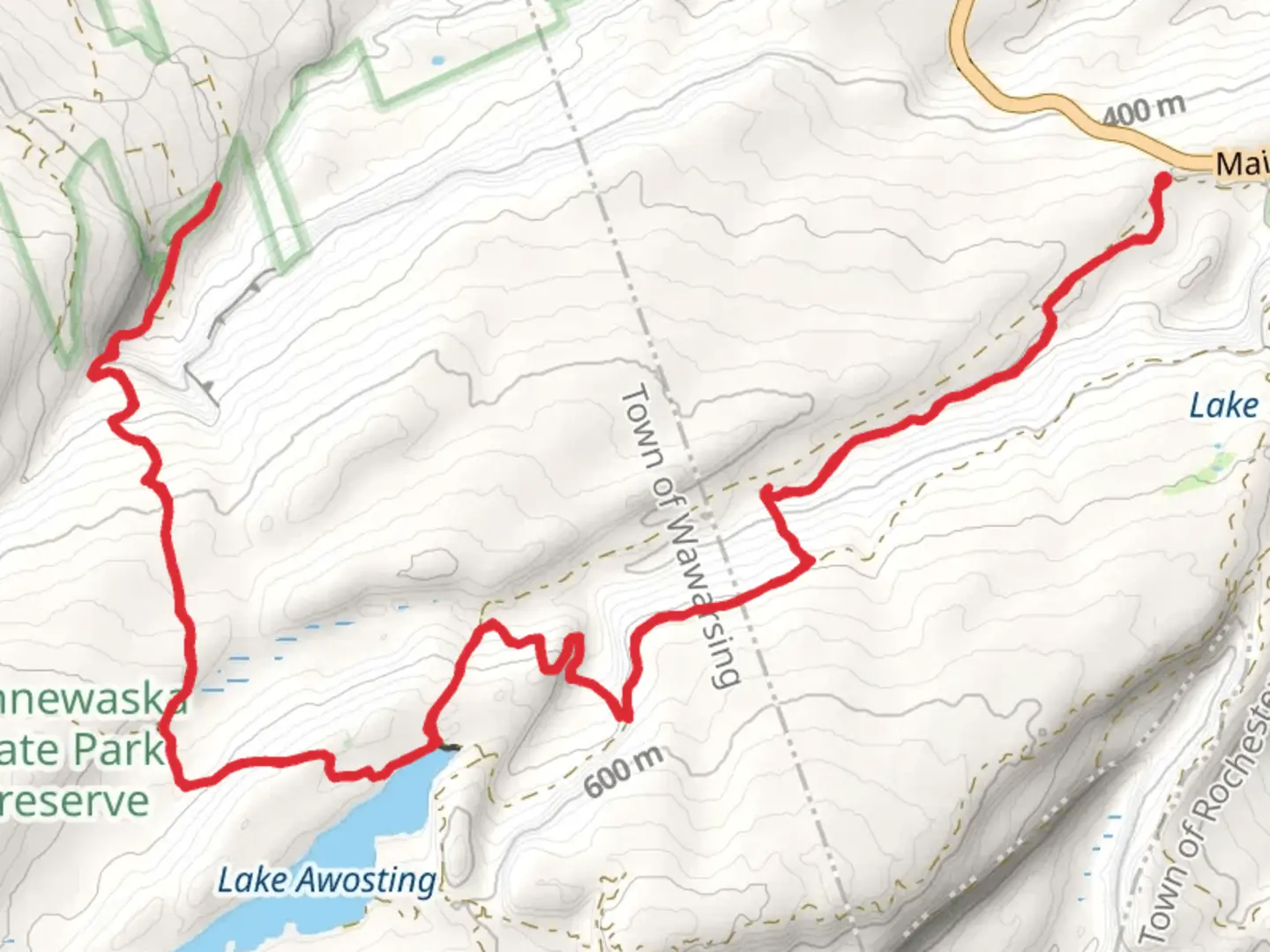 An image depicting the trail Stony Kill Falls and Lake Awosting Trail and its surrounding area.
