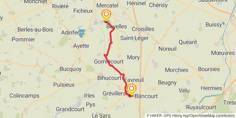 Via Francigena - France stage 12 Map