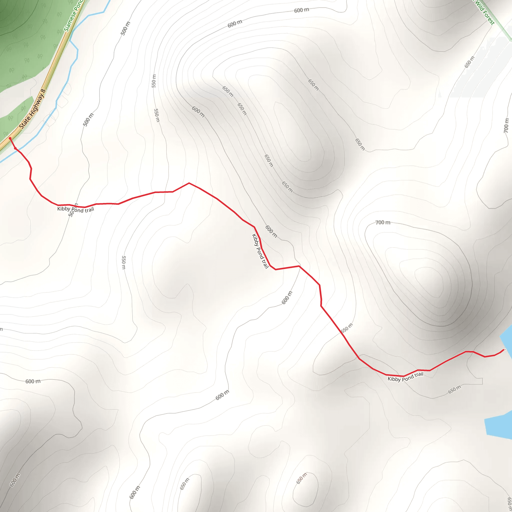 Kibby Pond Trail mobile static map