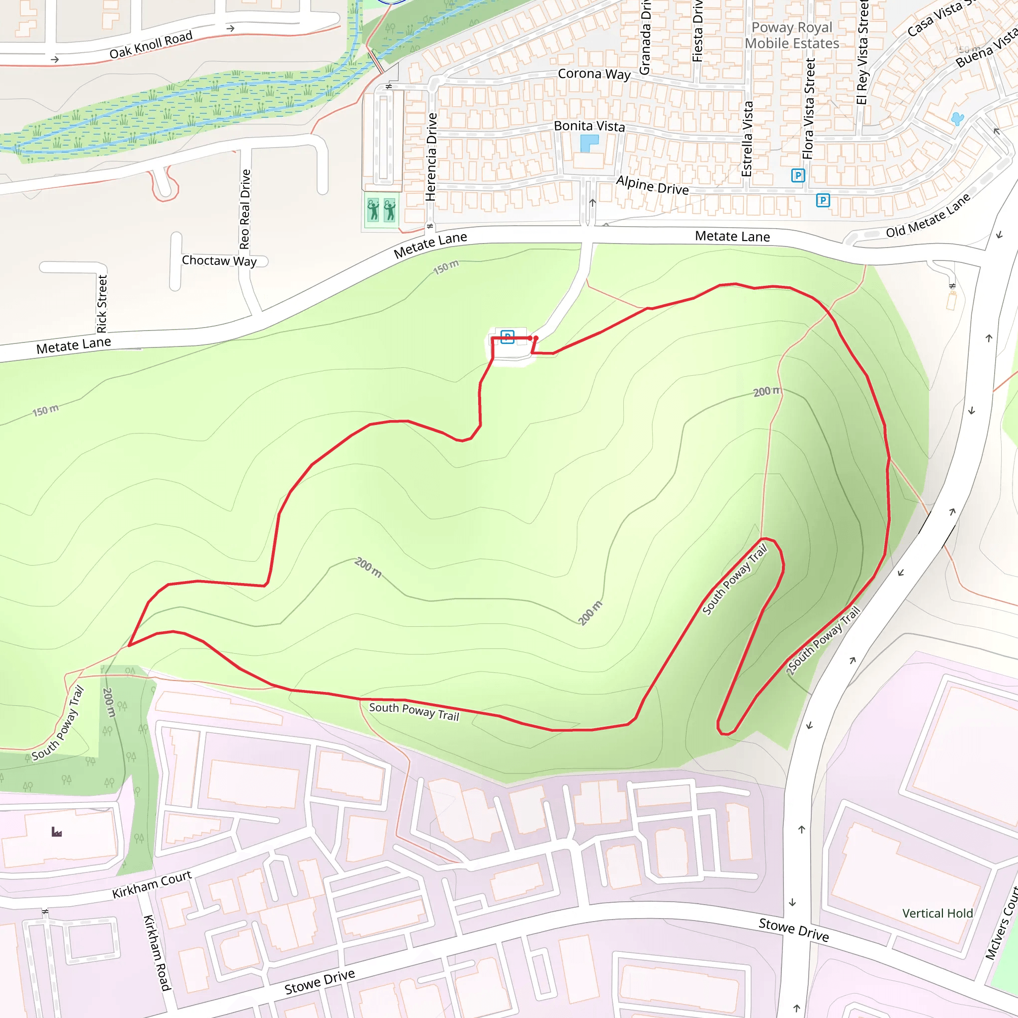 South Poway Loop Trail mobile static map