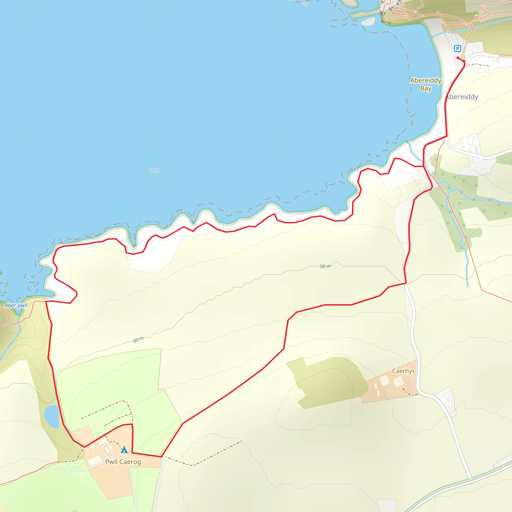 Abereiddi - Pwllcaerog mobile static map