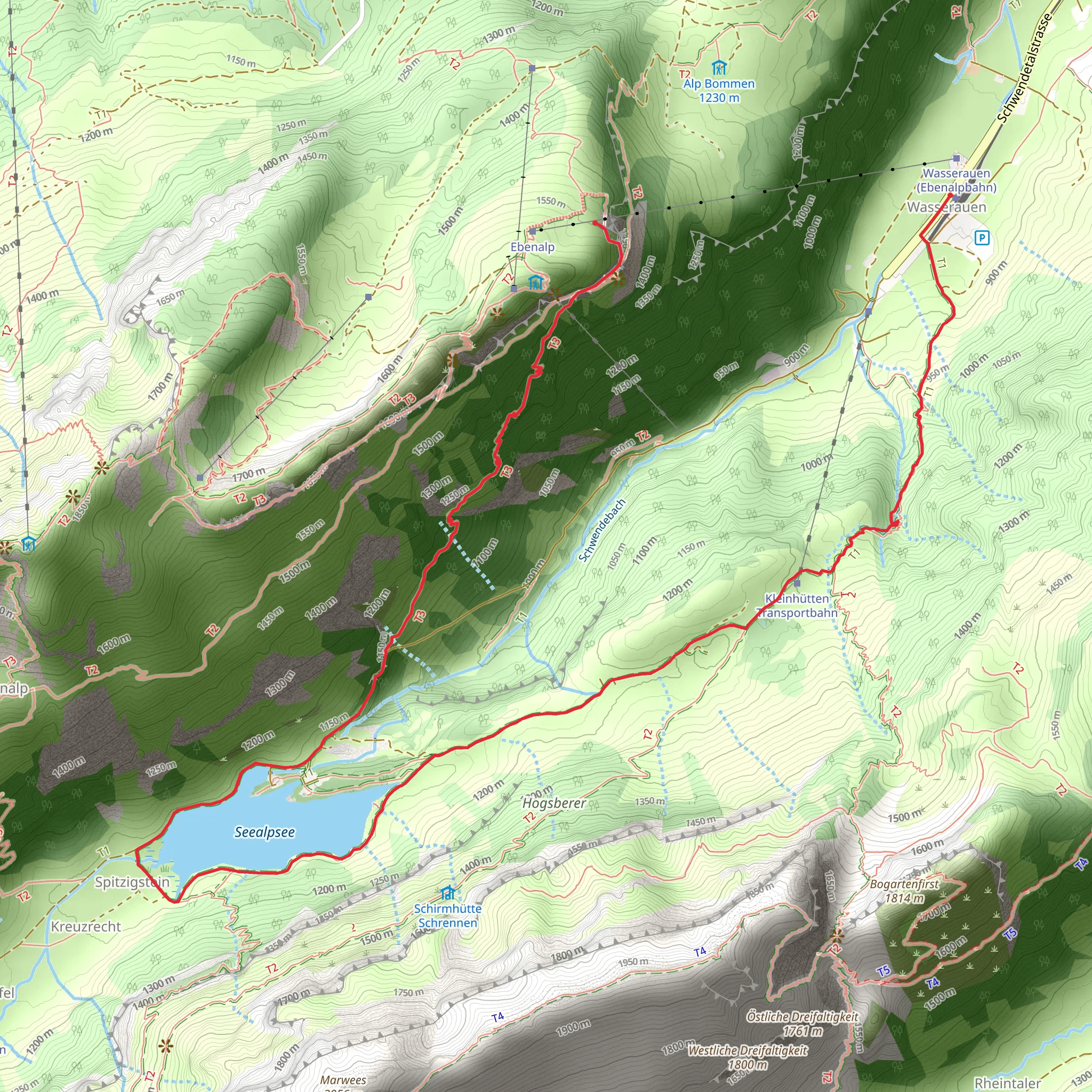 Wasserauen - Seealpsee Trail mobile static map