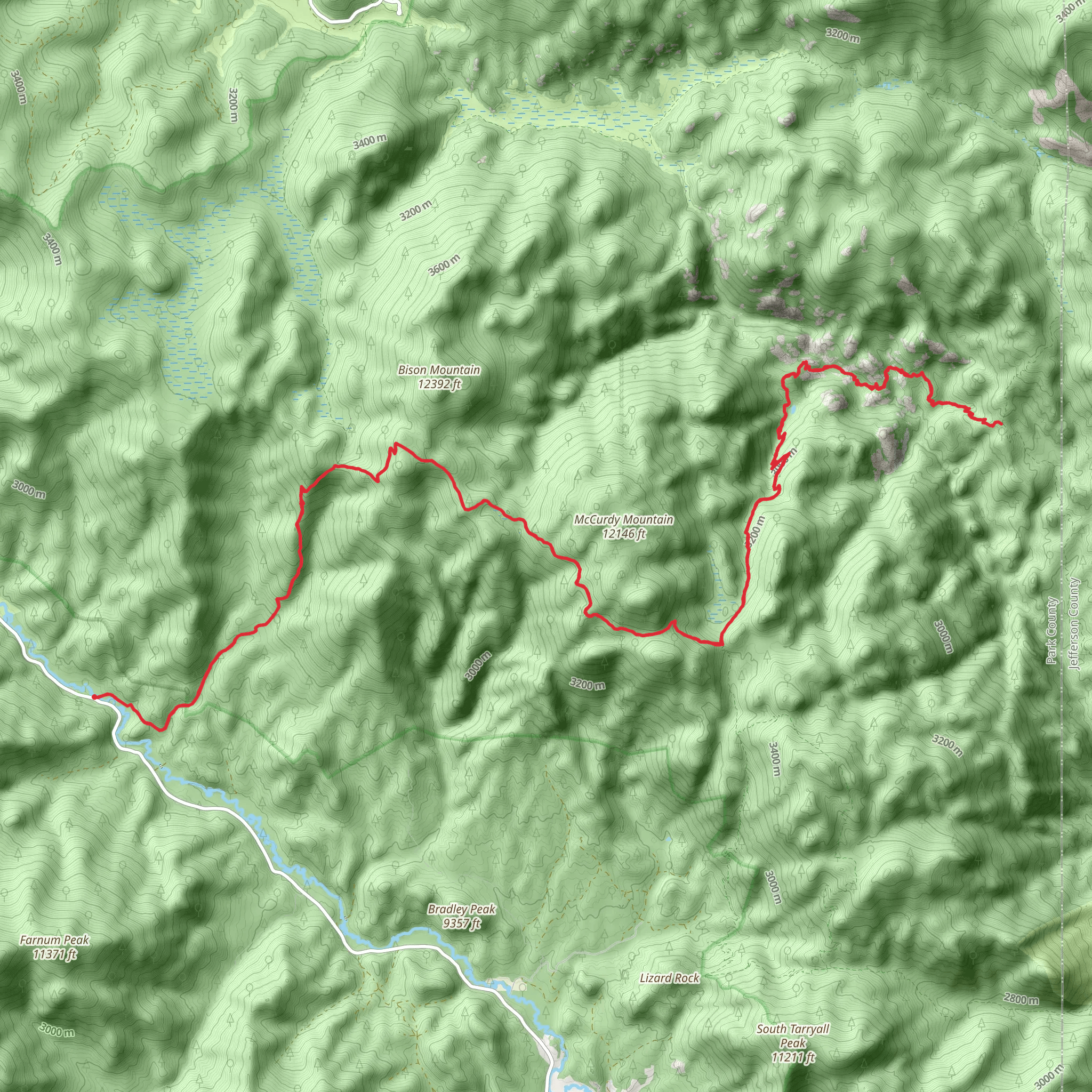 Mccurdy Park via Ute Creek Trail mobile static map