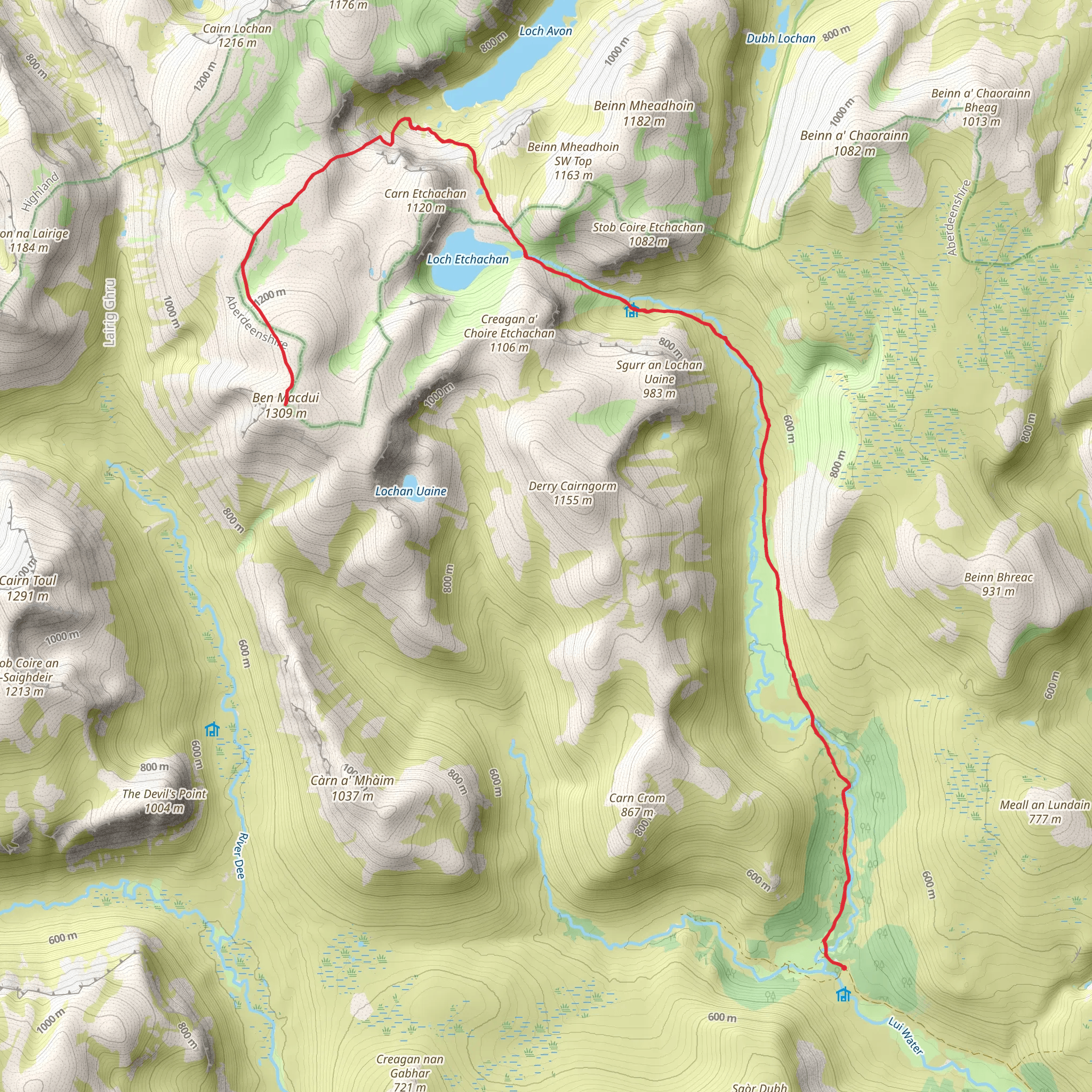 Ben Macdui From Derry Lodge mobile static map
