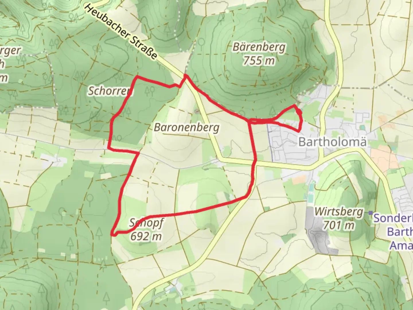 An image depicting the trail Schopf Loop and its surrounding area.