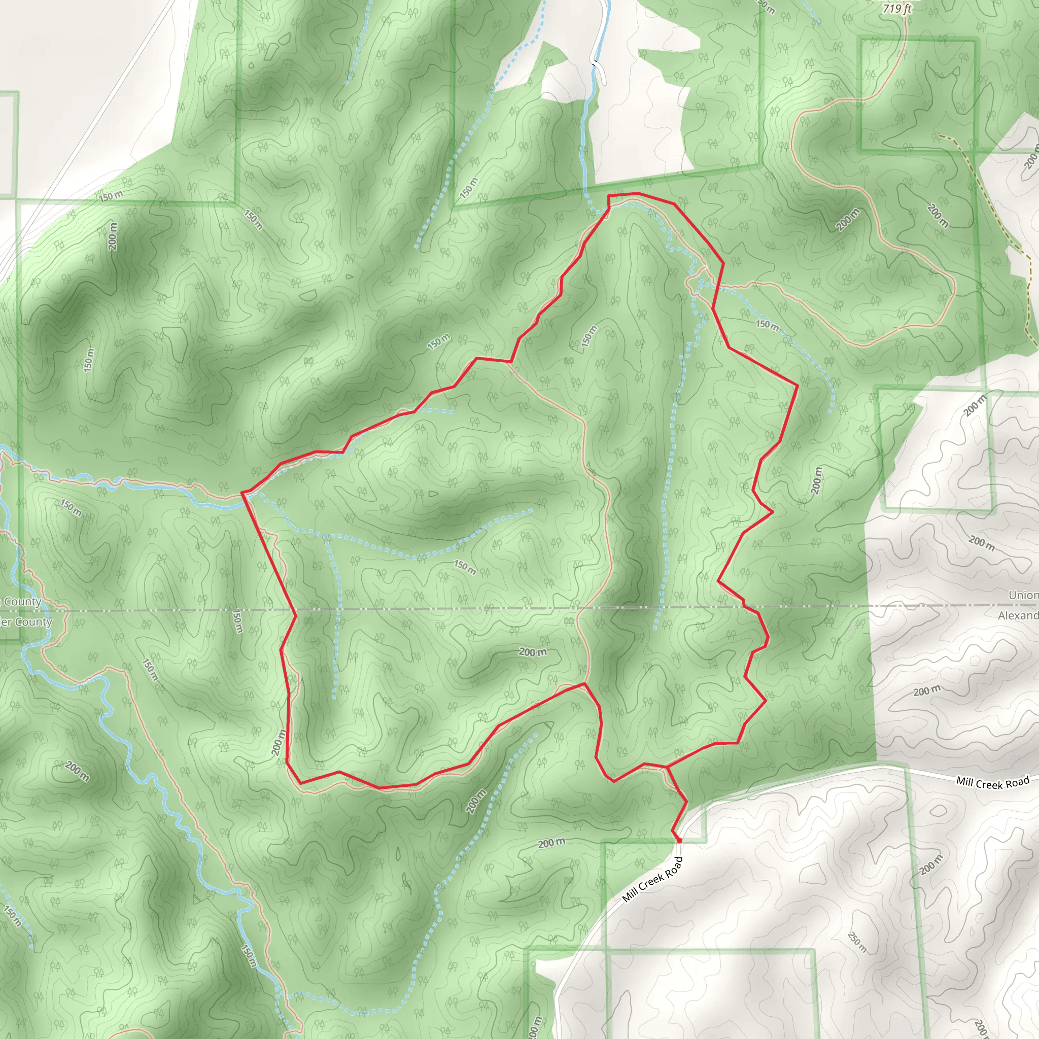 Ripple Hollow and Dogwoods Flats Loop mobile static map