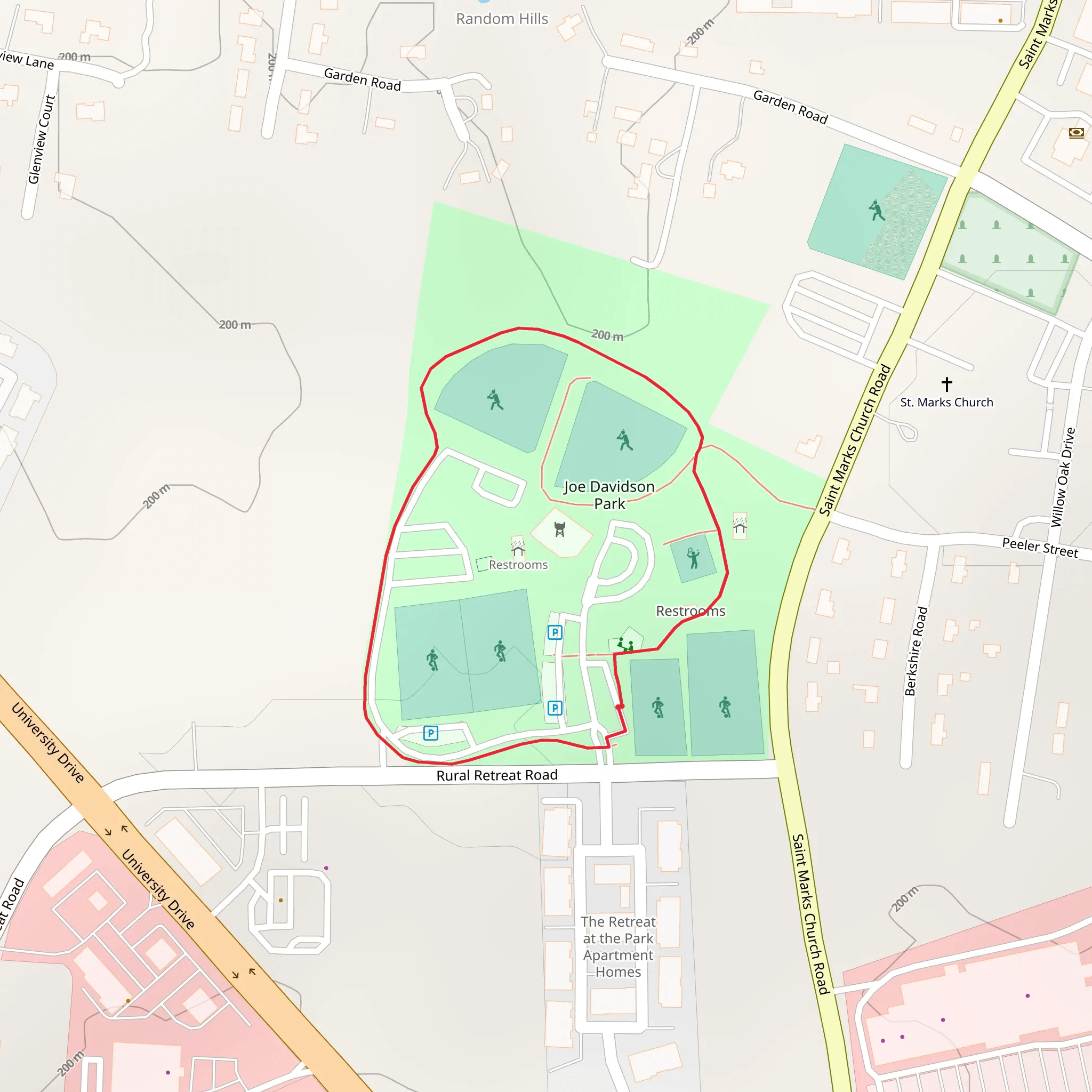 Joe Davidson Park Loop mobile static map