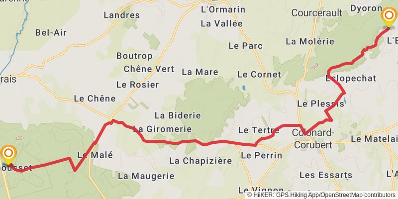 GR 22 - De Paris Au Mont Saint Michel stage 14 Map