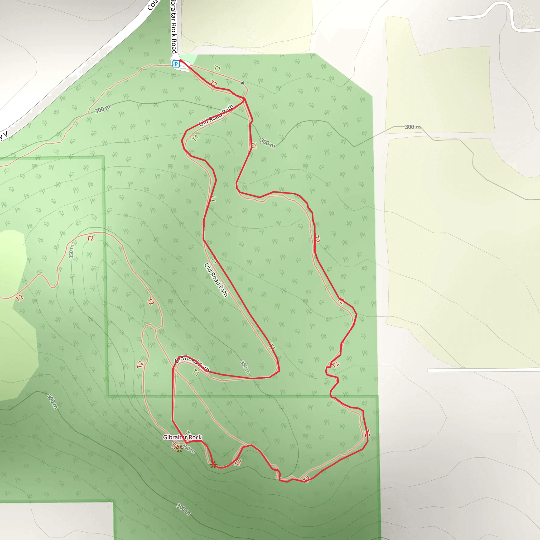 Gibraltar Rock Loop mobile static map