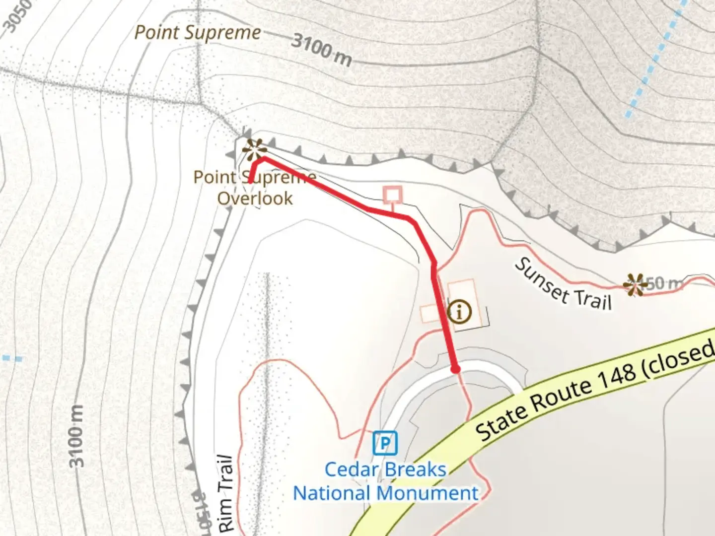 An image depicting the trail Cedar Breaks Visitor Center Walk and its surrounding area.