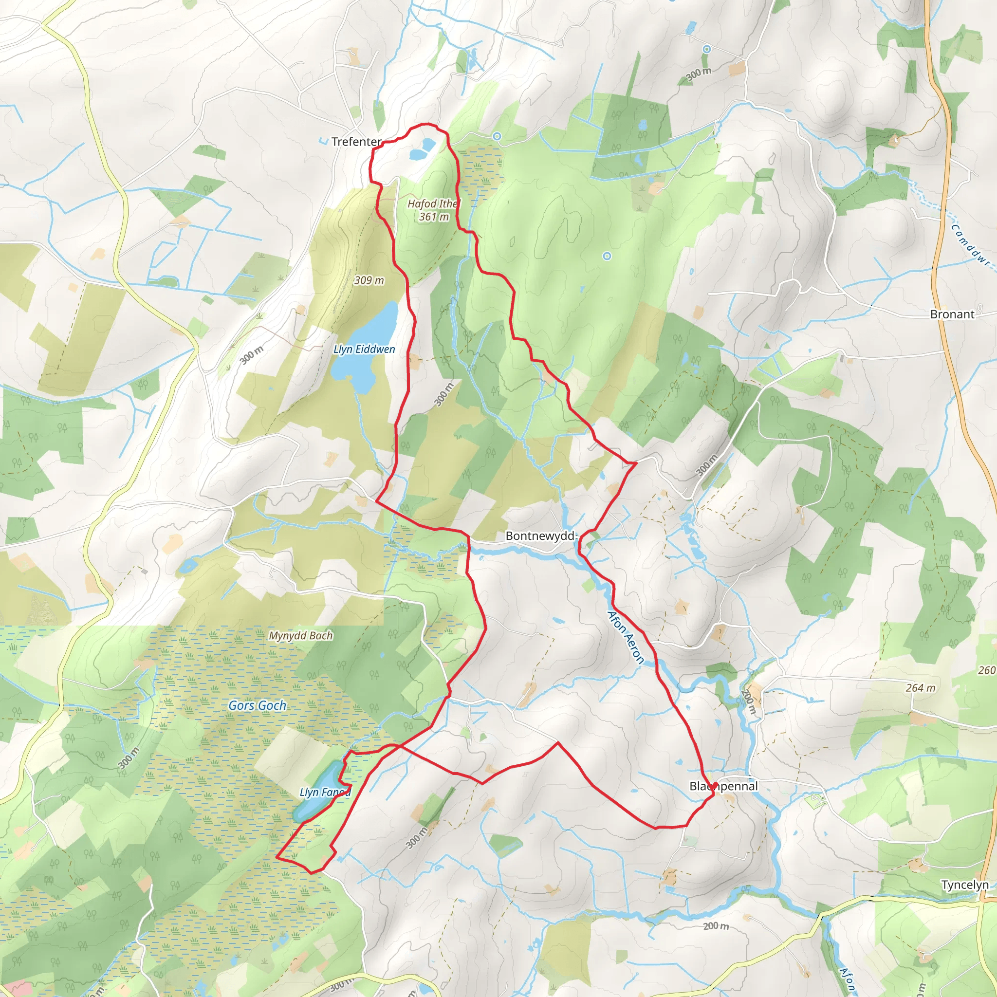 Pentre Bach Circular near Tregaron mobile static map