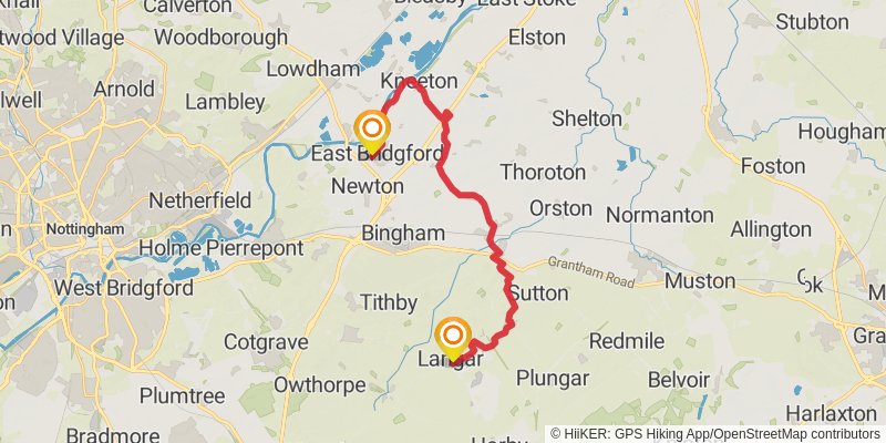 Loop Walk from Willoughby on the Wolds stage 4 Map