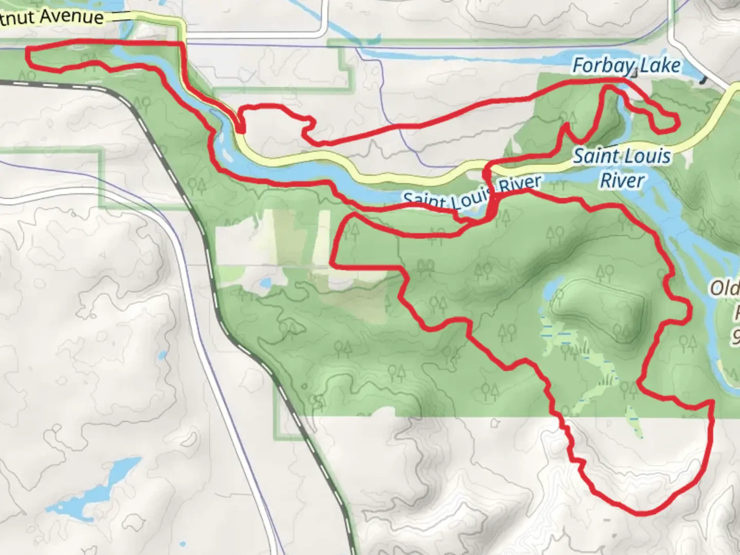 An image depicting the trail Saint Louis River, Summer Trail and Superior Hiking Loop Trail and its surrounding area.