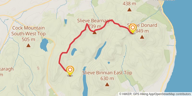 Slieve Binnian and Slieve Meelbeg Loop stage 2 Map