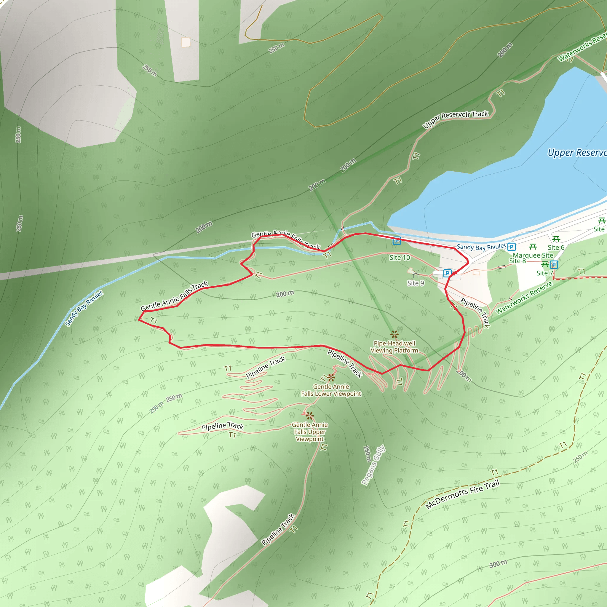 Gentle Annie Falls Circuit mobile static map