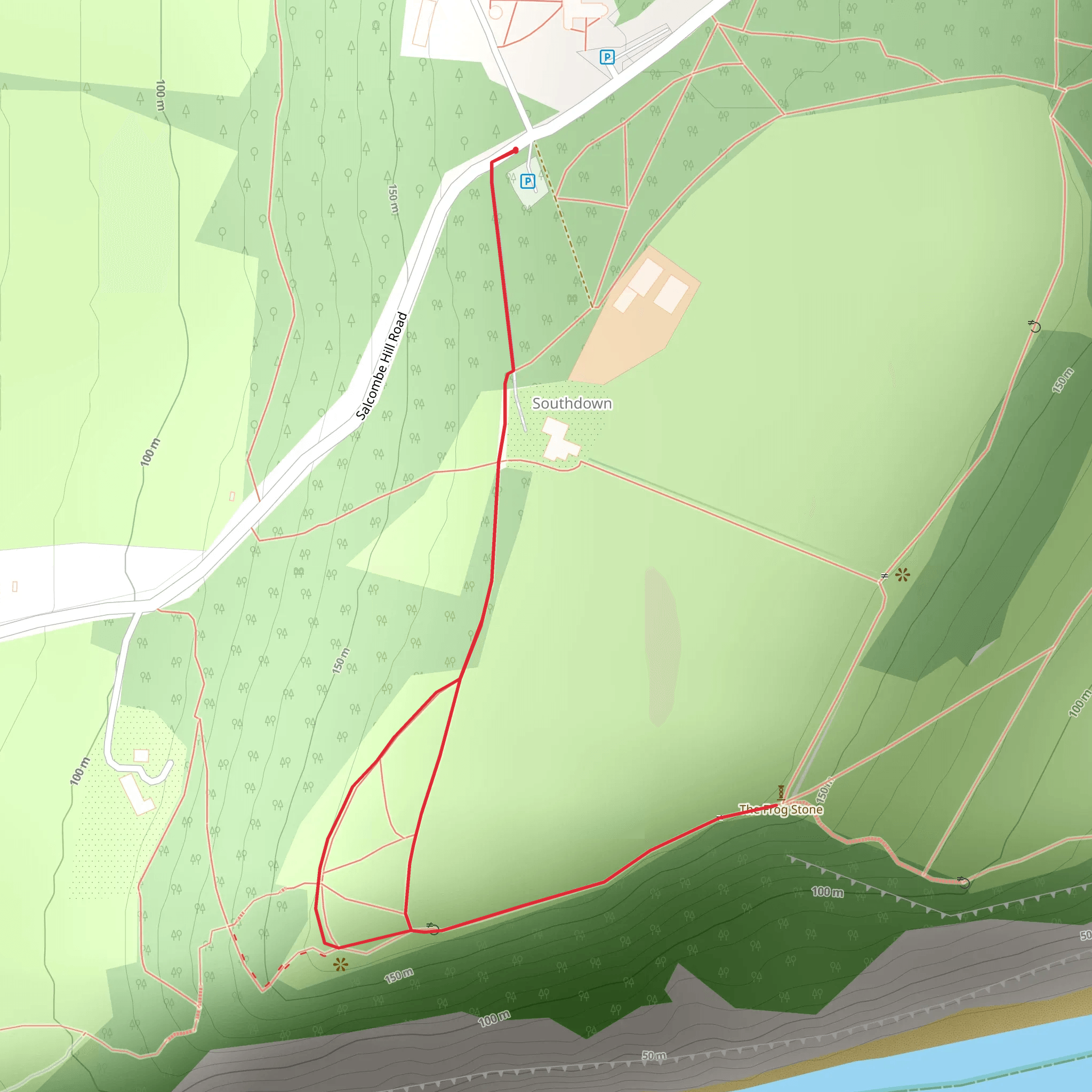 Sampling Salcombe Hill Walk mobile static map
