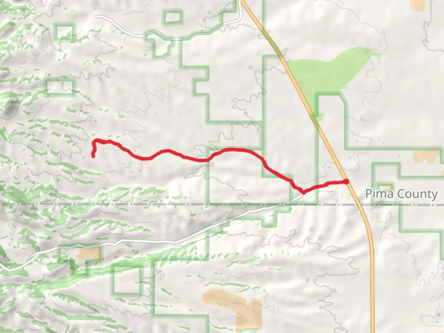An image depicting the trail South Sonoita Highway to Kentucky Camp and its surrounding area.
