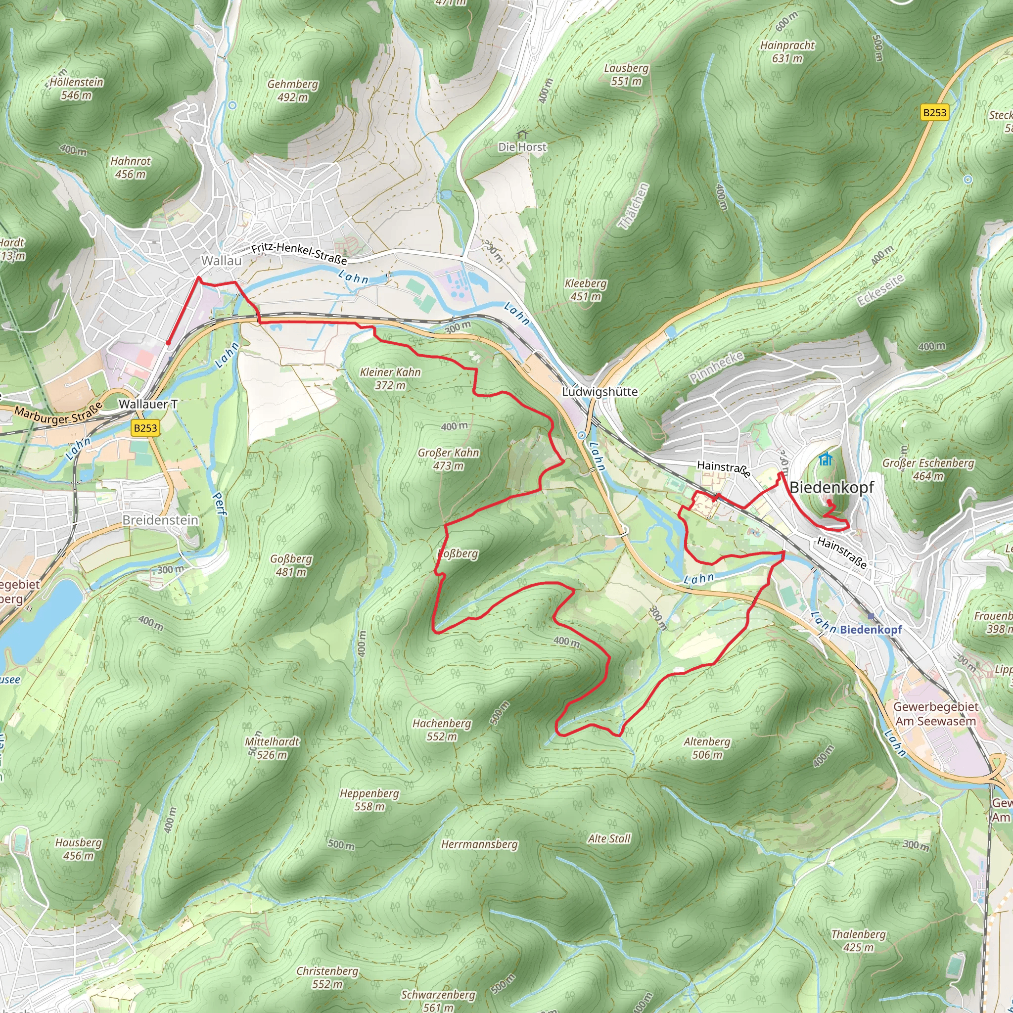Wallau to Schloss Biedenkopf Walk mobile static map