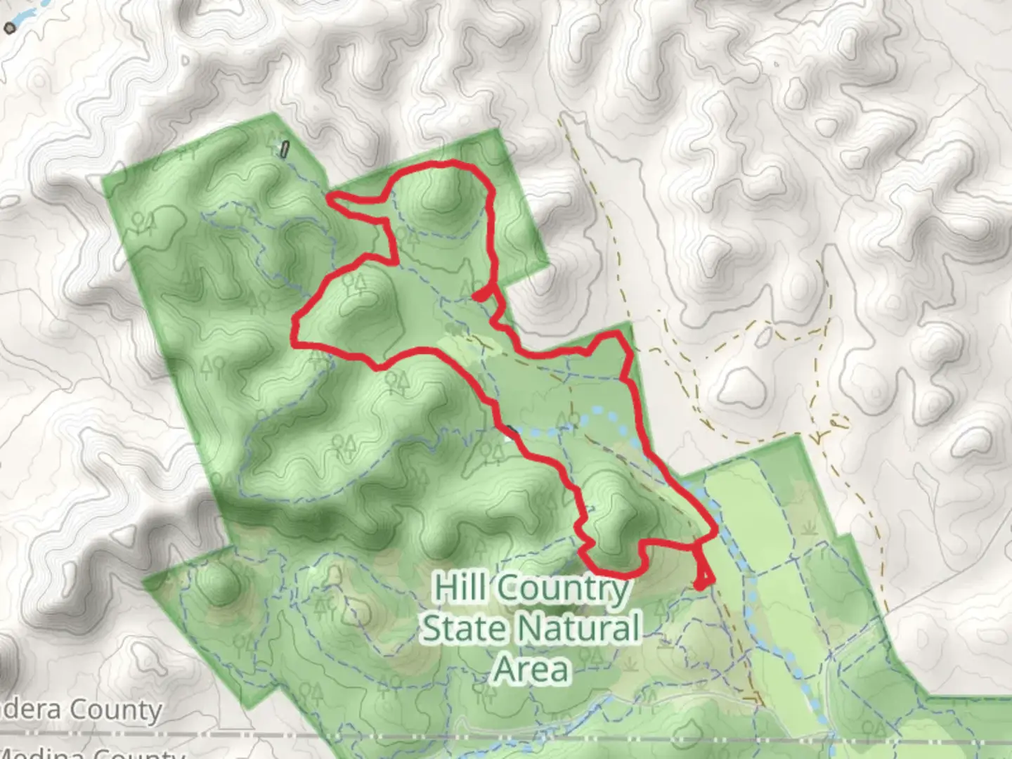 An image depicting the trail Cougar Canyon and Hermit's Trace Loop and its surrounding area.