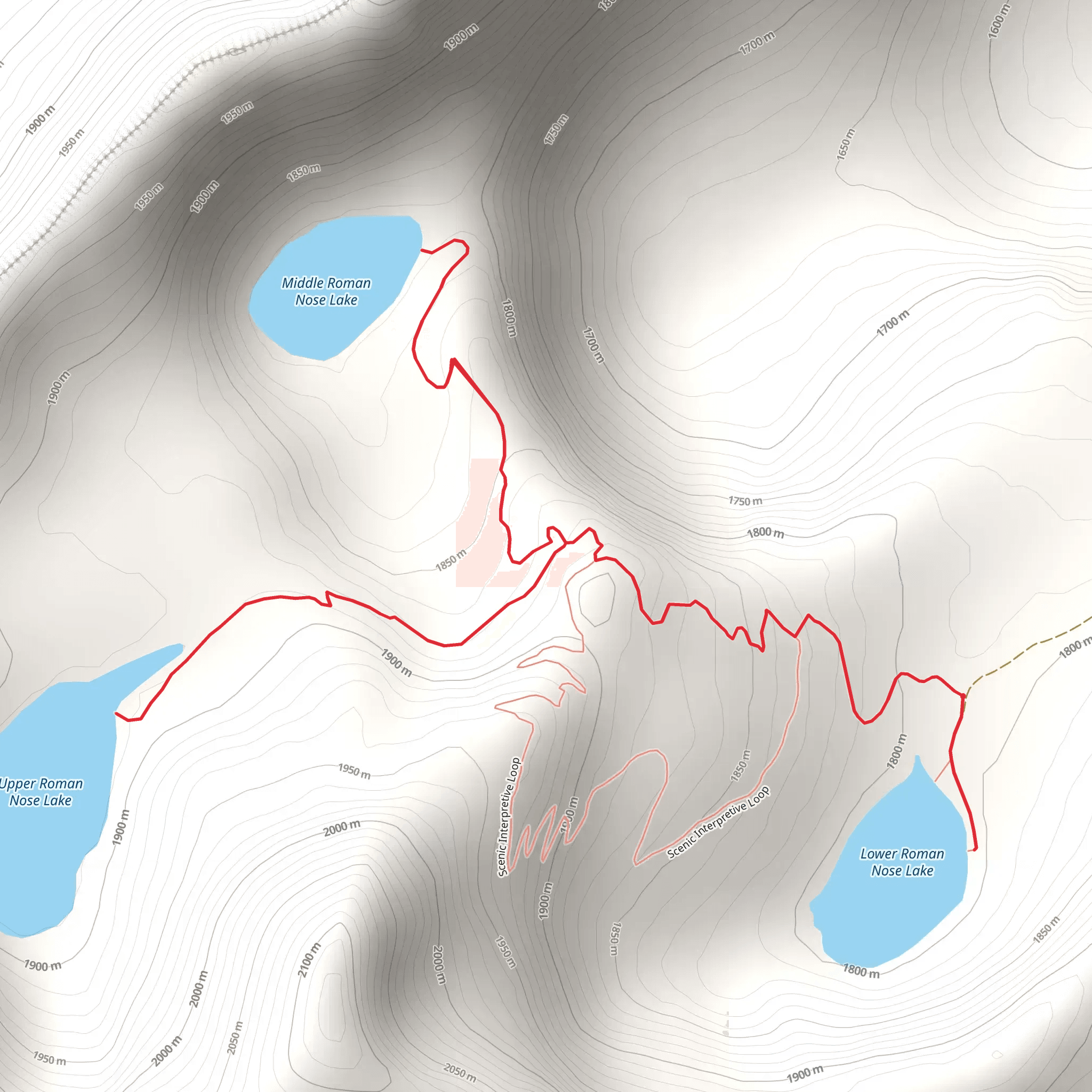 Lower, Middle and Upper Roman Nose Lake mobile static map