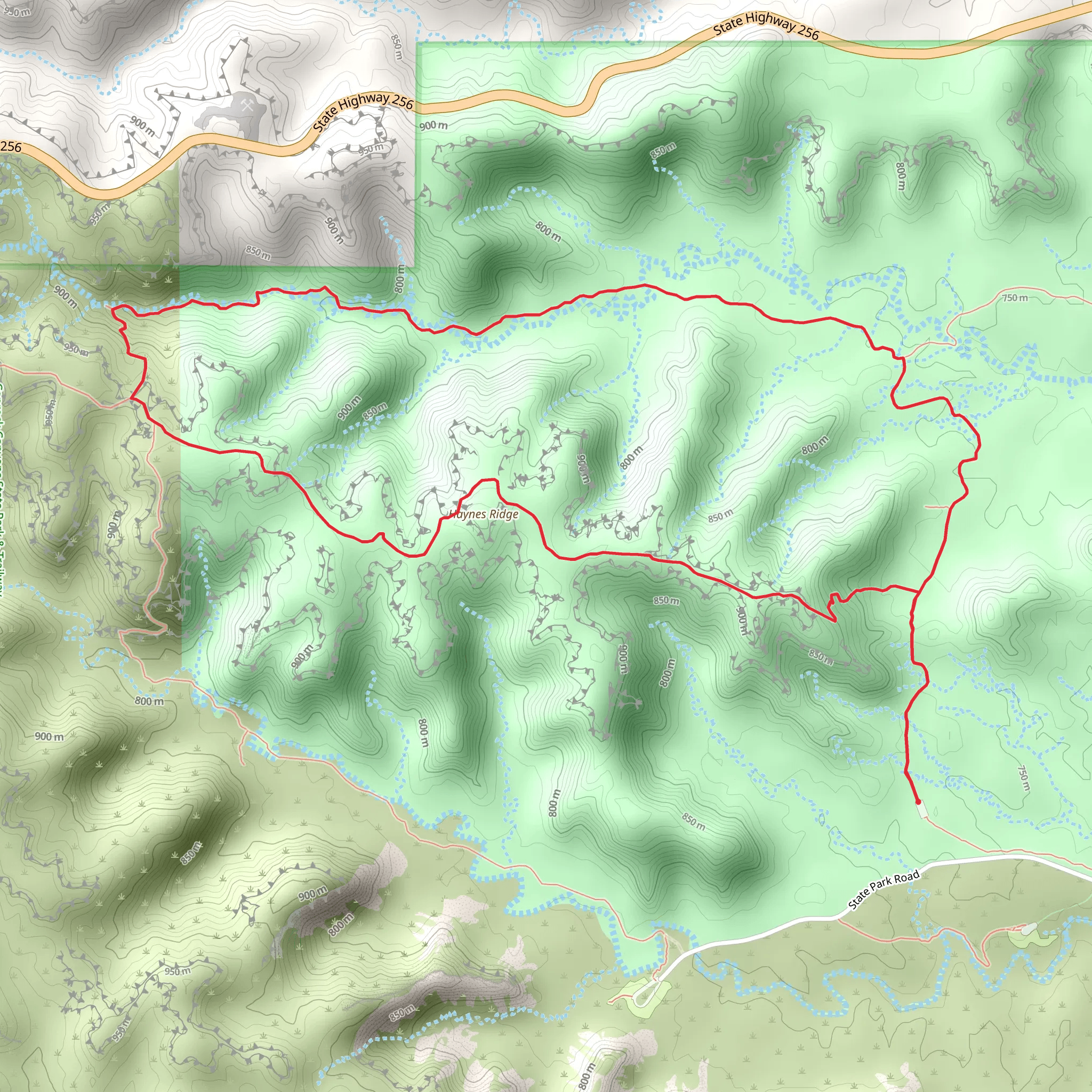 Trail B - Haynes Ridge and Trail C - Upper Canyon Trail Loop mobile static map