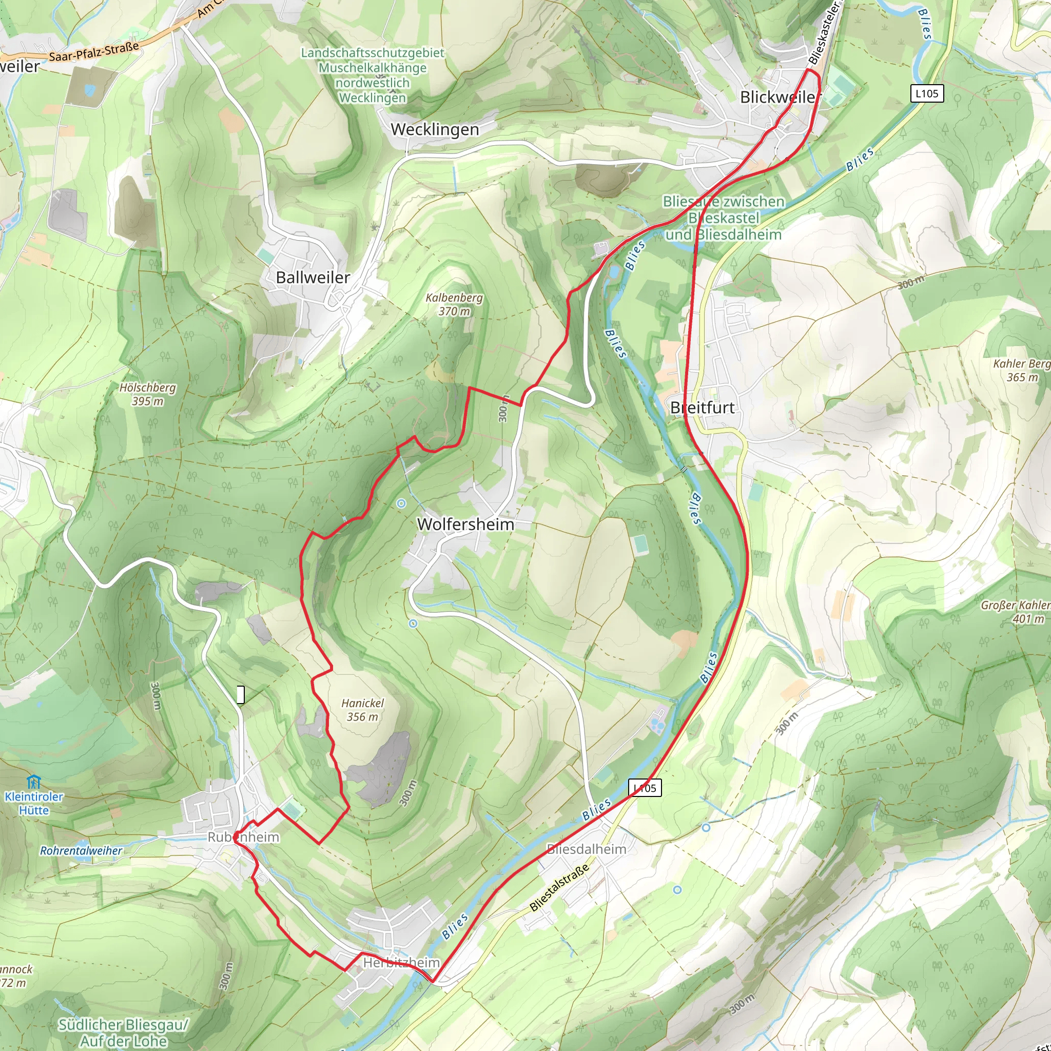Rubenheim and Blickweiler Loop mobile static map