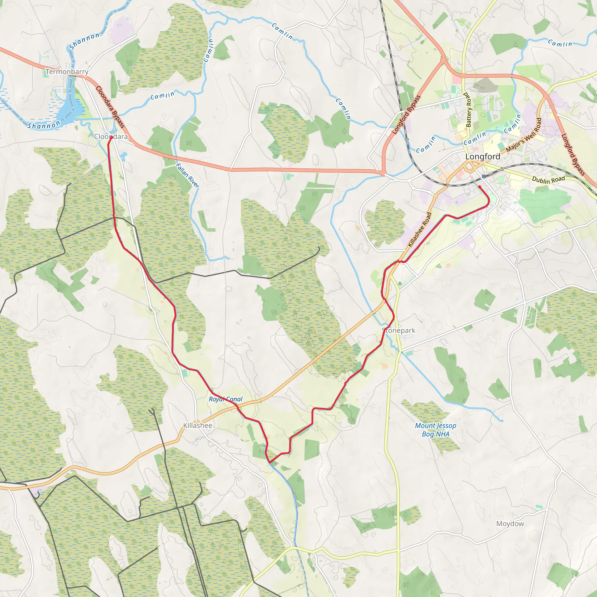 Royal Canal Greenway - Longford Clondra Section mobile static map