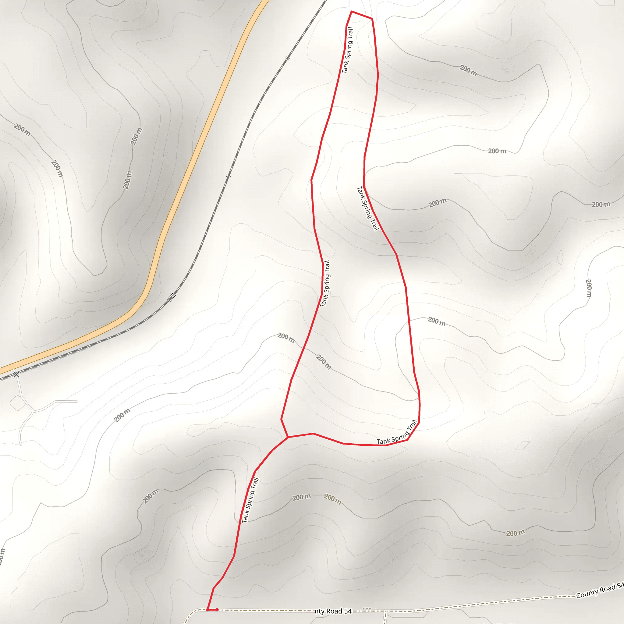 Tank Spring Loop Trail mobile static map