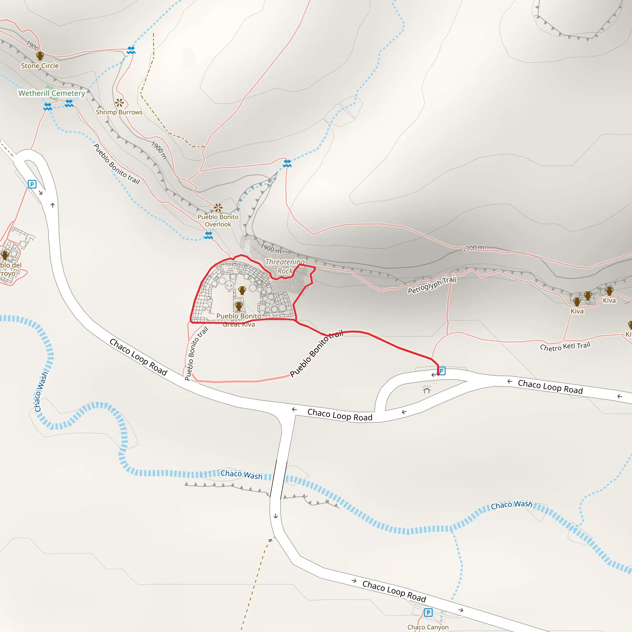 Pueblo Bonito Access Loop mobile static map