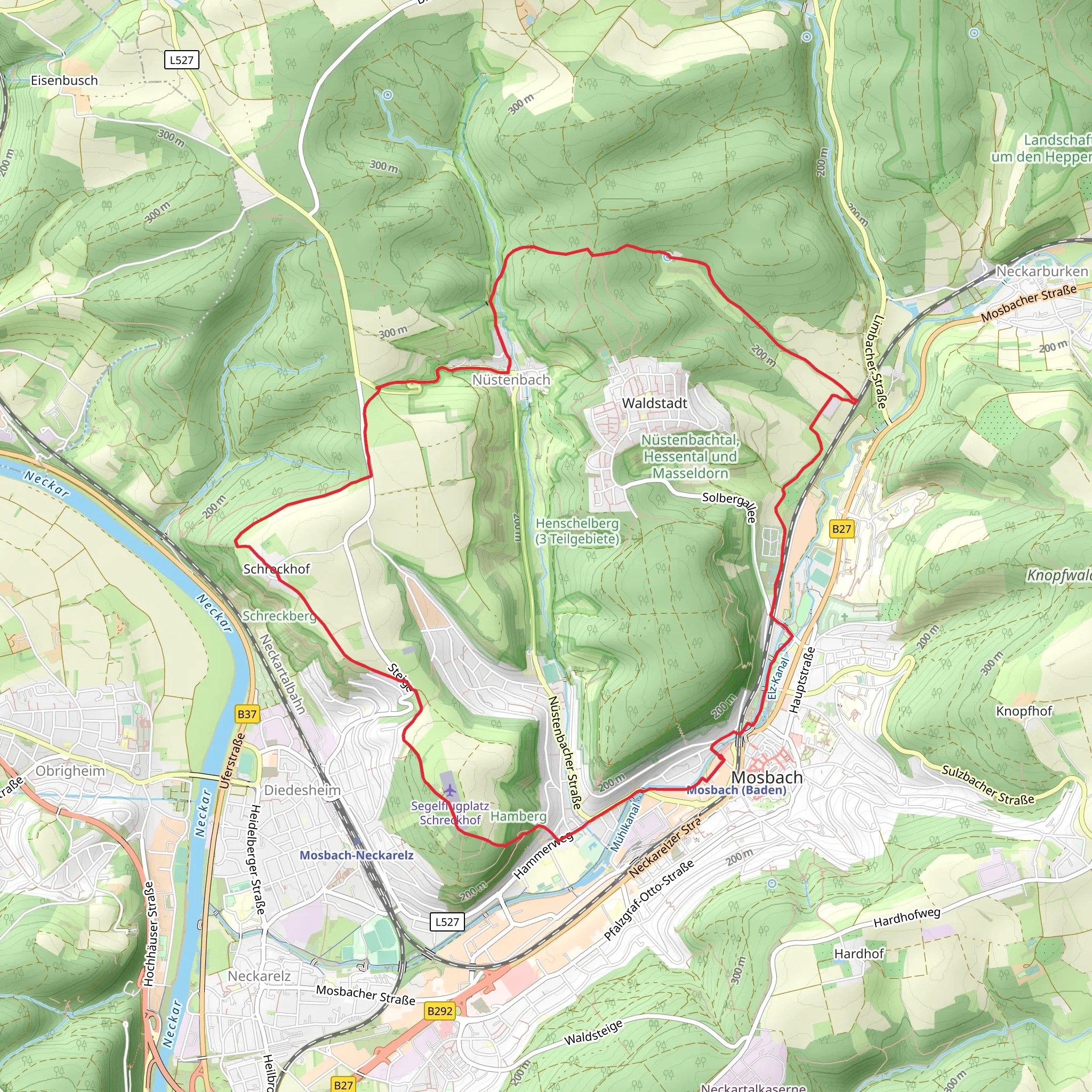 Neckarsteig and Mosbach Loop mobile static map